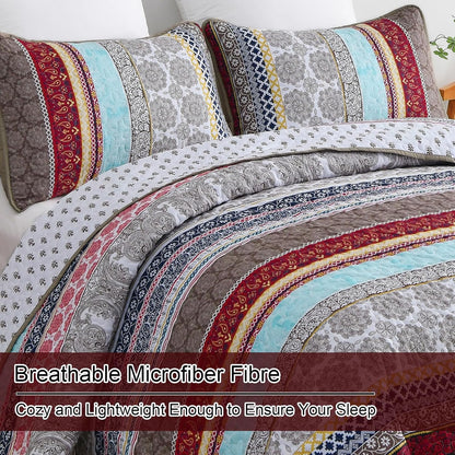Ethereal Textured bloom 3 Pc Bedspread & Pillow Cover Set