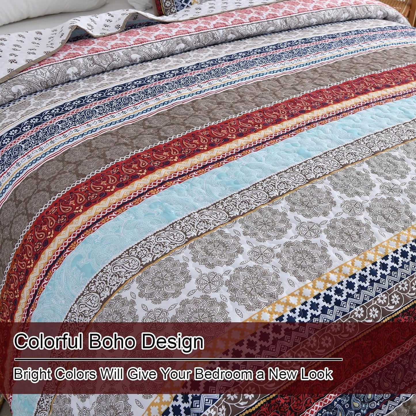Ethereal Textured bloom 3 Pc Bedspread & Pillow Cover Set