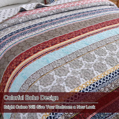 Ethereal Textured bloom 3 Pc Bedspread & Pillow Cover Set
