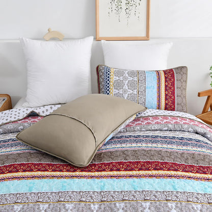 Ethereal Textured bloom 3 Pc Bedspread & Pillow Cover Set