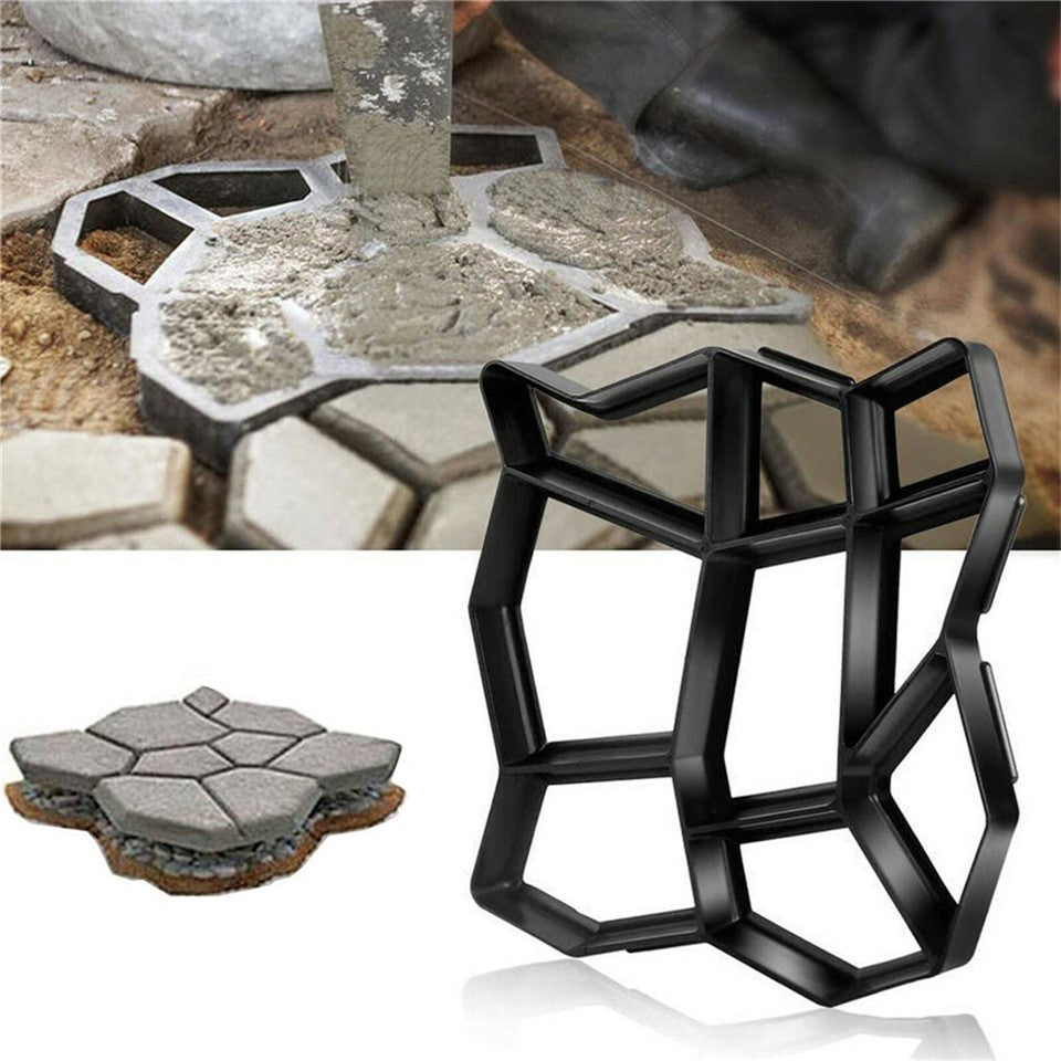 DIY Path Maker Concrete Mould Paver Patio Garden Brick Slab Pavement Cement Mold