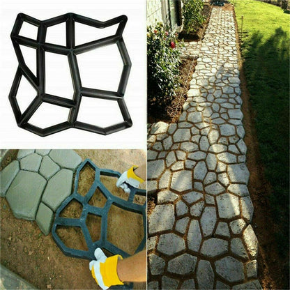 DIY Path Maker Concrete Mould Paver Patio Garden Brick Slab Pavement Cement Mold