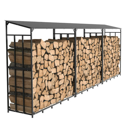 Heavy Duty Firewood Log Rack Large Storage Holder Shed Rack Outdoor Garden Yard