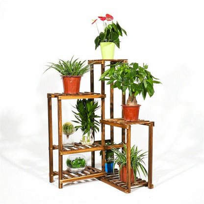 Premium Pine Wood 6-Tier Plant Stand