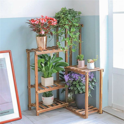 Premium Pine Wood 6-Tier Plant Stand