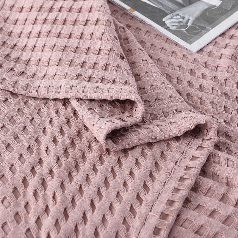 Cotton Waffle Blanket - Air Conditioning Blanket/Throw/Summer Quilt, 100*152cm,Light Green