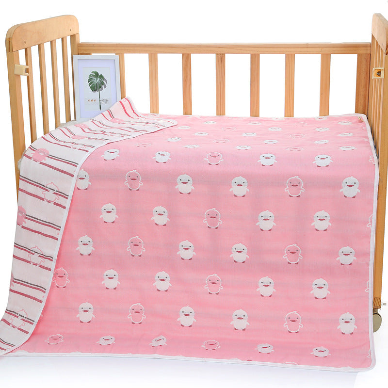 Pink Chick, 6-Layer Muslin Baby Blanket - Soft Cotton Bedding for Infants and Toddlers, 110x110 cm,