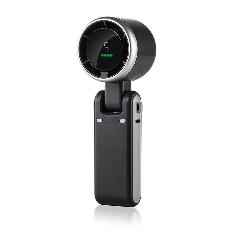 Black Portable Handheld Mini Fan - USB Rechargeable Desktop Fan for Outdoor and Indoor Use