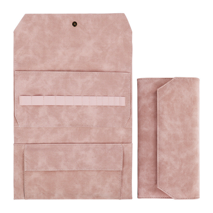 Pink Crochet Accessories Storage Pouch - Soft Leatherette Organizer for Hooks and Tools