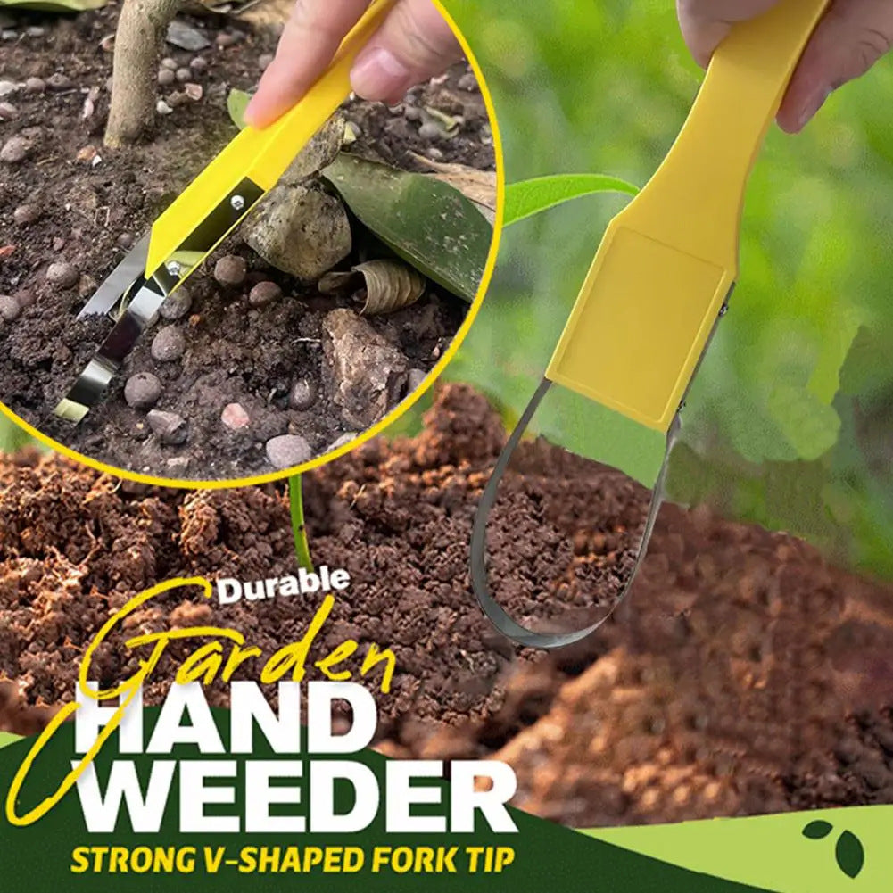 Red Garden Hand Weeder Tool Set - 2-Piece Set, Fork Tips for Efficient Weeding, Ergonomic Design