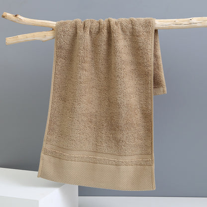 Khaki Luxury 100% Cotton Face Towel Set - 3-Piece Thick & Absorbent Towels