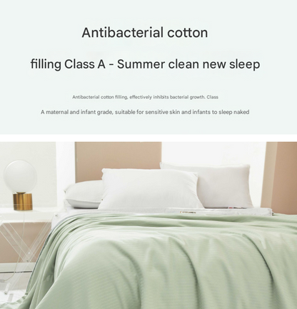 Pink Breathable Cotton Summer Quilt - Lightweight Cooling Blanket for Air-Conditioned Rooms