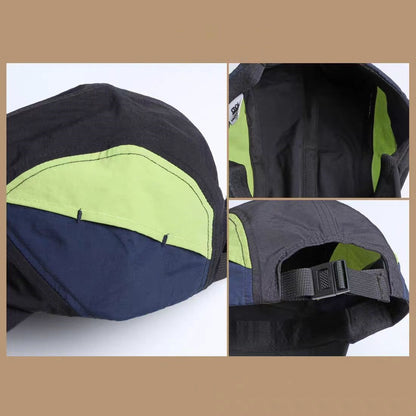 Black And Green Lightweight Sports Baseball Cap | Quick-Dry, Waterproof, Breathable | Outdoor Camping Cap