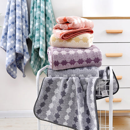 Orange Premium Coral Fleece Towel Set - 1 Bath Towel (88x170cm) + 3 Hand Towels (35x35cm) - Soft, Absorbent, and Quick-Drying