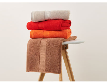 Orange Premium Thick Cotton Bath Towel for Adults - Soft and Absorbent Bathroom Towel