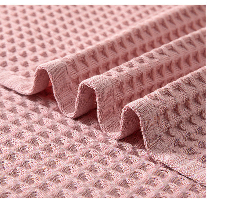 Light Green Pure Cotton Waffle Weave Bath Towel - Soft, Absorbent & Extra Large 70x140 cm for Home Use