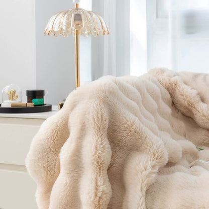 Coffee 100*160cm Plush Toscana Throw Blanket - Soft Flannel Fleece for All Seasons, Perfect for Couch & Bed