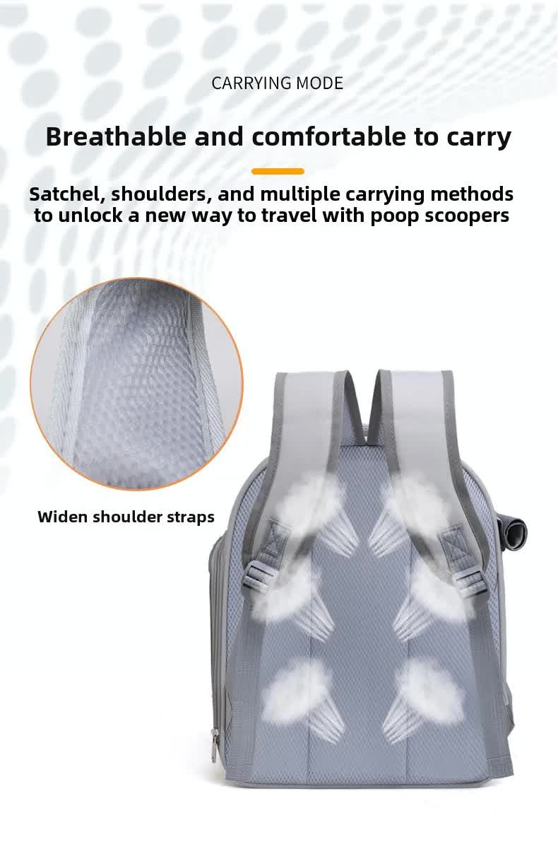 Gray Pet Carrier Backpack - Space Capsule Design for Cats & Small Dogs