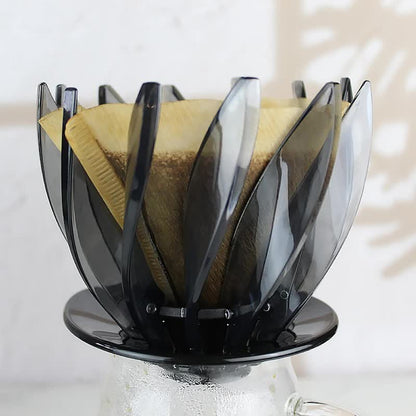 V60 Pour Over Coffee Dripper - Heat Resistant Brew Filter Cone - Green(Black  Base)