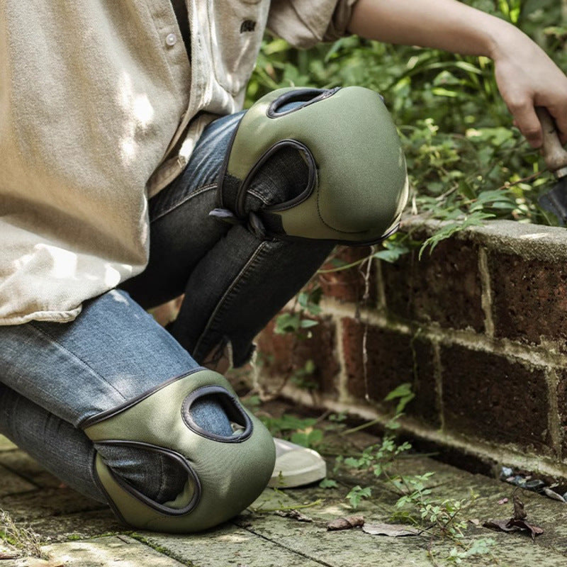 Professional Neoprene Garden Knee Pads - Adjustable Elastic Cushioned Protection for Gardening, Flooring, Housework and Outdoor Landscaping - Green 2 Pairs