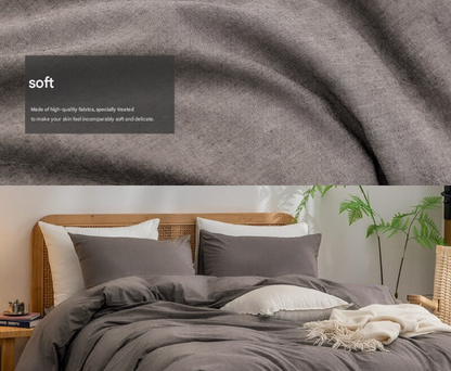 Iris Blue 1.8m (Duvet Cover 180*220cm) Luxurious Soft Brushed Microfiber 4-Piece Bedding Set - Pure Color Double Bed Duvet Cover with Fitted Sheet