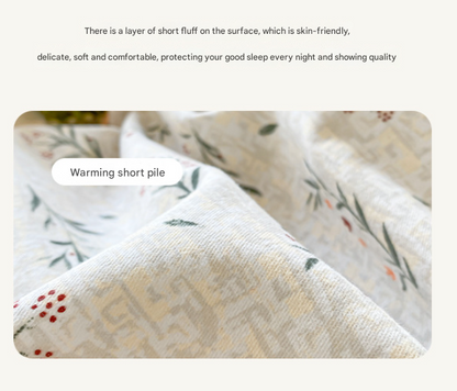 Ancient Castle Thick Brushed Cotton 4-Piece Bed Sheet Set (1.5m Bed) - Fits 200x230cm Duvet