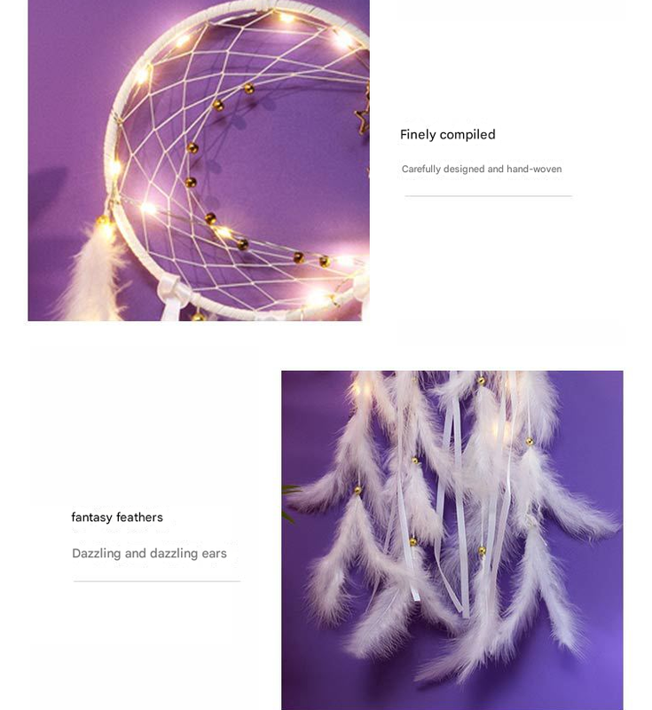 Multicolor 2 PCS Mystic Moon Dreamcatcher Wind Chime Pendant - Elegant Lunar Design with Soothing Tones
