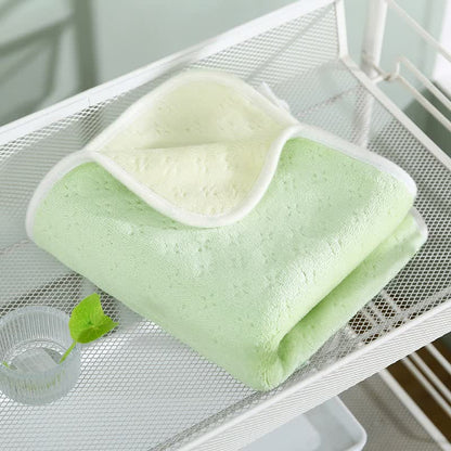Bluish white Oversized Double-Sided Coral Fleece Bath Towel | Soft and Absorbent, Thick & Warm, 70x140cm