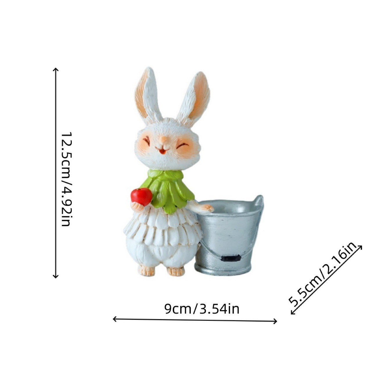 Purple Bunny with Vegetables Whimsical Bunny Garden Decor - Easter Flower Pot Statue