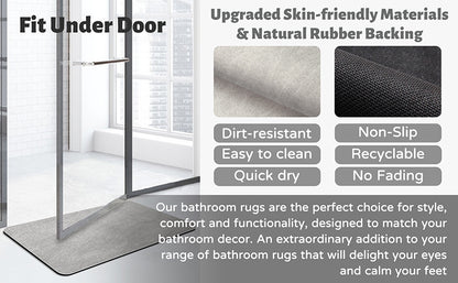 Black and white geometric pattern Quick-Dry Absorbent Non-Slip Bath Rug for Bathroom, Kitchen & Entryway 60x90cm