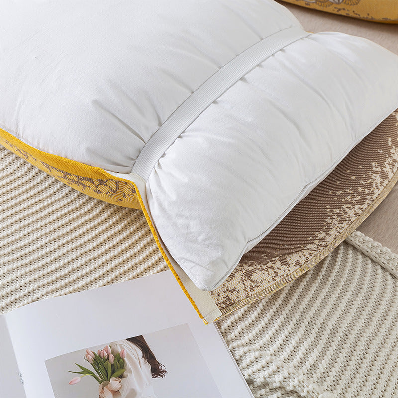 Pair of Orange pattern Tied Cotton Gauze Pillow Cover - Secure Fit, Premium Comfort (Insert Not Included)