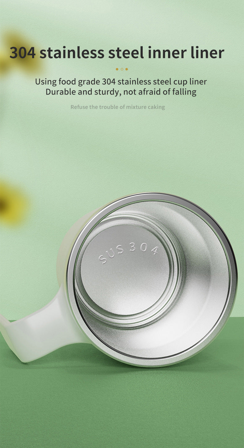 Green Portable Automatic Mixing Coffee Cup - Stainless Steel Magnetic Stirrer(No handle)