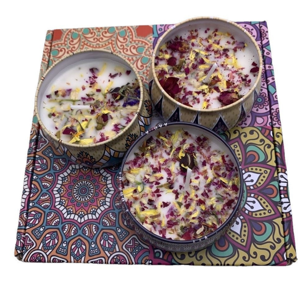 Small Scented Candle Set - 4 Soy Wax Candles, Travel Candle Set (Sandalwood)