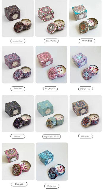 Small Scented Candle Set - 4 Soy Wax Candles, Travel Candle Set (Osmanthus)