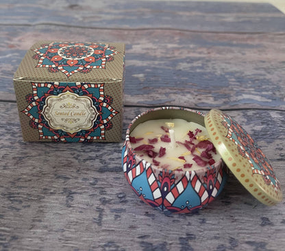 Small Scented Candle Set - 4 Soy Wax Candles, Travel Candle Set (Lemongrass)
