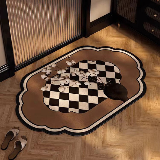 Plum in a bottle Diatomaceous Earth Bathroom Mat - Vintage Design, Fast-Dry Anti-Slip 45*70cm