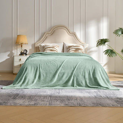 Dark Grey Soft Flannel Jacquard Throw Blanket - Cozy Sofa & Bed Cover, Air Conditioning Blanket, 50 x 60 Inches, Elegant Solid Color