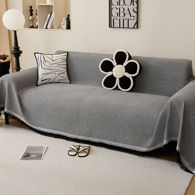 180*340CM Black Premium Polyester Sofa Throw Blanket, Multi-Seasonal Use, Sofa Protector