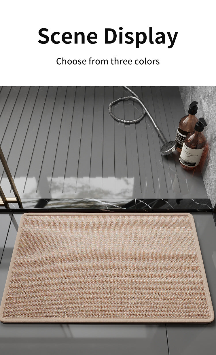 Red Quick Dry Bathroom Rug - Non-Slip PVC Foam, Super Absorbent, 40x60cm