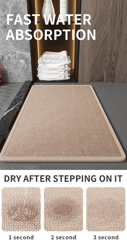 Red Quick Dry Bathroom Rug - Non-Slip PVC Foam, Super Absorbent, 50x80cm