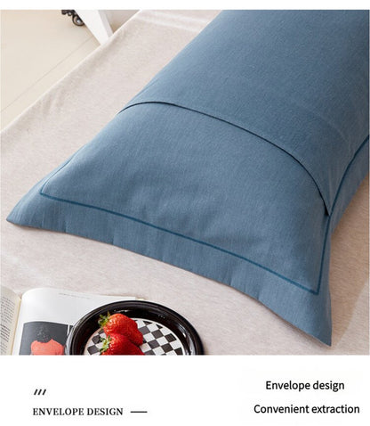 Mint Blue Pure Cotton Flannel Pillowcase Set - Soft, Thickened, Solid Color (Pair, 48x74cm)