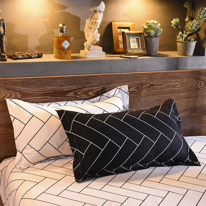Black and White Cow Pattern 3-Piece Polyester Duvet Cover Set with 2 Pcs Pillowcases - Elegant Bedding, Machine Washable, 173x230cm Duvet + 51x76cm Pillowcases