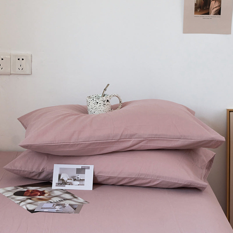 Pink 100% Cotton Pillowcase Set - Envelope Closure(without pillow core)