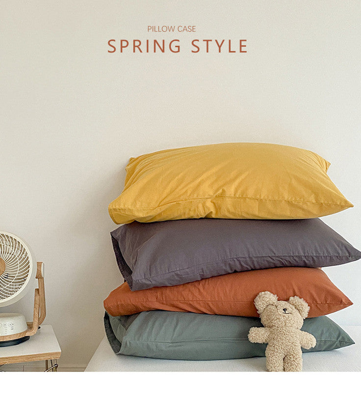 Light Yellow 100% Cotton Pillowcase Set - Envelope Closure(without pillow core)