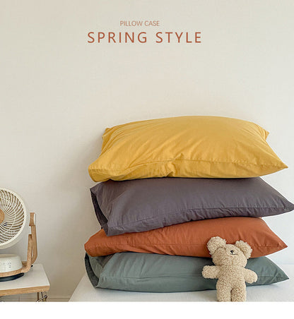 Light Blue 100% Cotton Pillowcase Set - Envelope Closure(without pillow core)