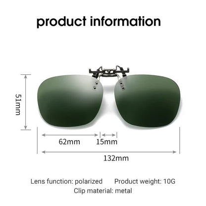 2 Pcs Purple Polarized Clip-On Sunglasses - Day & Night Use, Frameless Polygon Design for Fishing & Driving