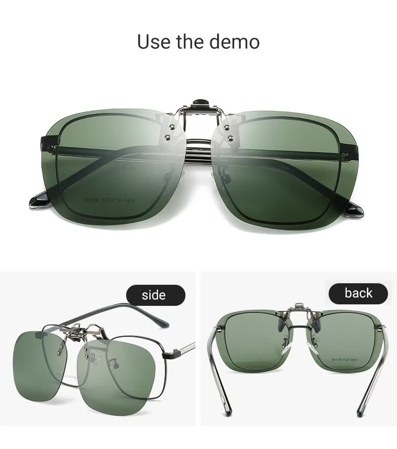 2 Pcs Pink Polarized Clip-On Sunglasses - Day & Night Use, Frameless Polygon Design for Fishing & Driving