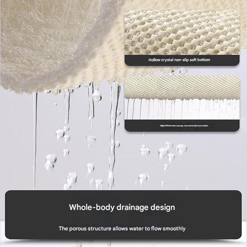 Pink Checkered Pattern  PVC Non-Slip Bath Mat 45x75cm - Shower Drain Hole Design, Soft & Quick-Dry Bathroom Rug