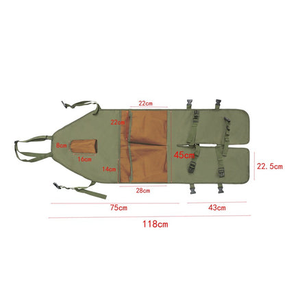 Green And Brown Gardening Leg Apron - Oxford Fabric, Multi-Pocket, Extended Design, 118x45cm, 450g