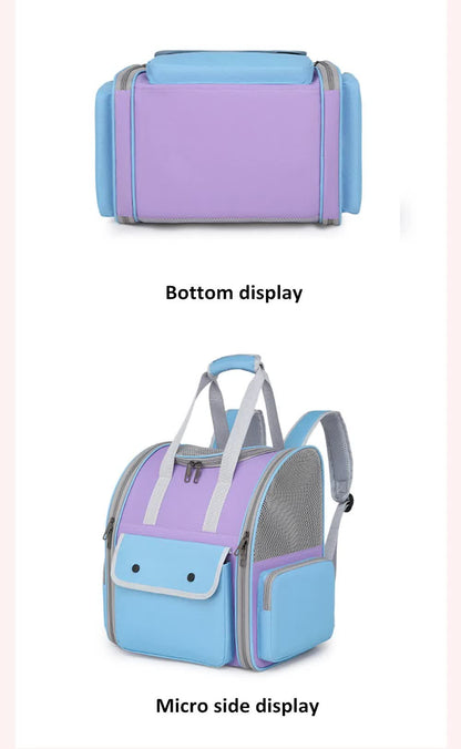 Green Portable Pet Carrier Backpack - Spacious, Breathable, and Travel-Friendly for Cats and Small Dogs